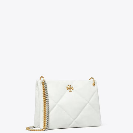 Tory Burch Women's Small Kira Diamond Quilt Shoulder Bag Blanc