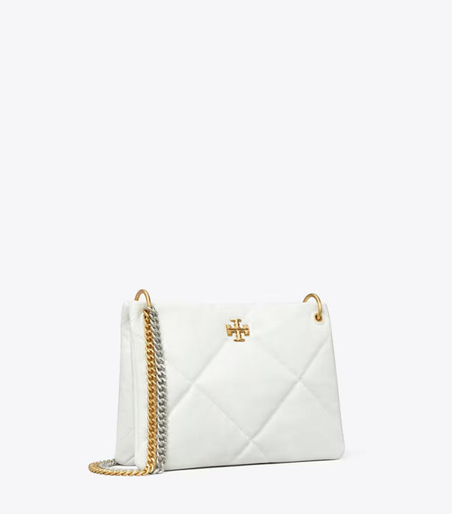 Tory Burch Women's Small Kira Diamond Quilt Shoulder Bag Blanc