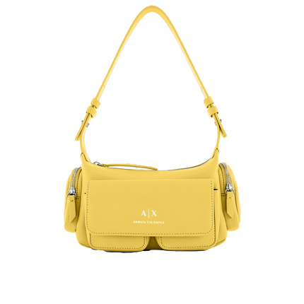 Armani Exchange Women's Large Shoulder Bag With Side Pockets Yellow