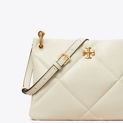 Tory Burch Women's Small Kira Diamond Quilt Shoulder Bag Warm White