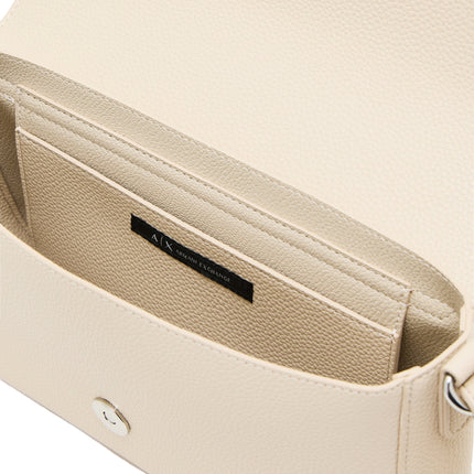 Armani Exchange Women's Allover Logo Shoulder Bag Beige