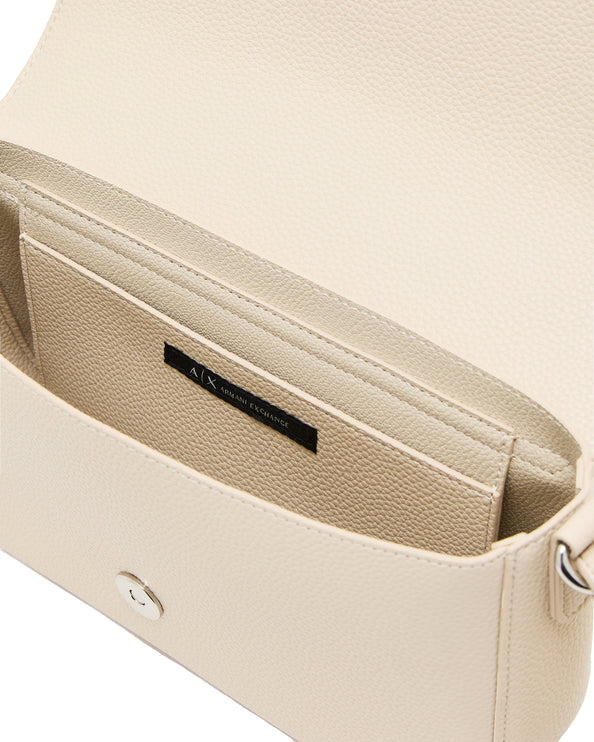 Armani Exchange Women's Allover Logo Shoulder Bag Beige