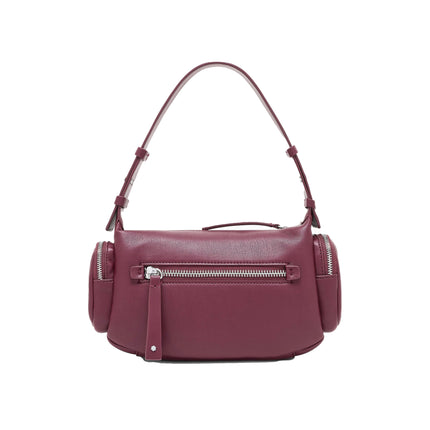 Armani Exchange Women's Large Shoulder Bag With Side Pockets Burgundy