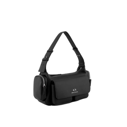 Armani Exchange Women's Large shoulder Bag With Side Pockets Black