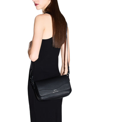 Armani Exchange Women's Allover Logo Shoulder Bag Black