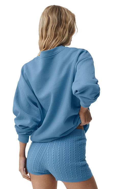 alo Women's Accolade Crew Neck Pullover California Blue