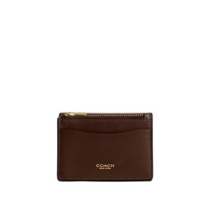Coach Women's Essential Card Holder Wallet Brass/Maple