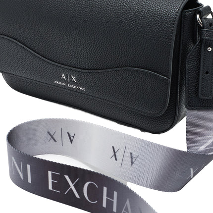 Armani Exchange Women's Allover Logo Shoulder Bag Black