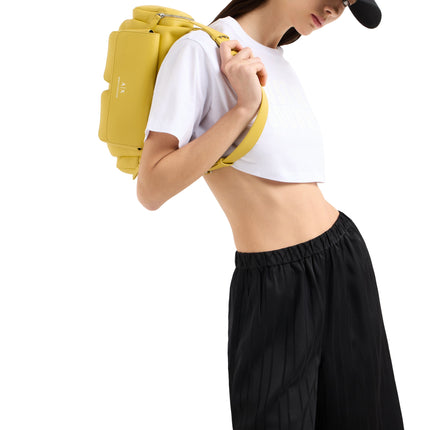Armani Exchange Women's Large shoulder Bag With Side Pockets Yellow