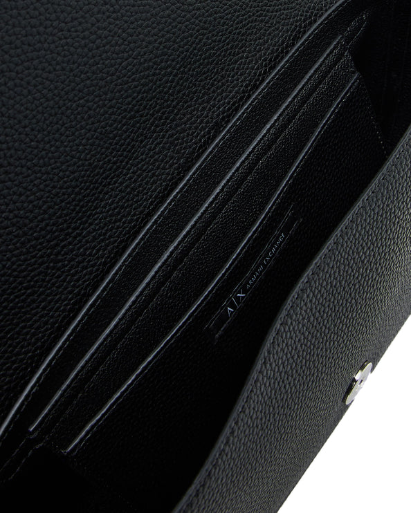 Armani Exchange Women's Allover Logo Shoulder Bag Black