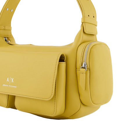 Armani Exchange Women's Large shoulder Bag With Side Pockets Yellow