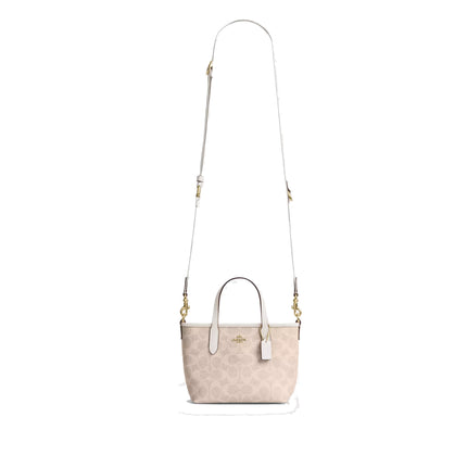 Coach Women's City Mini Tote Bag In Signature Canvas Gold/Sand/Chalk