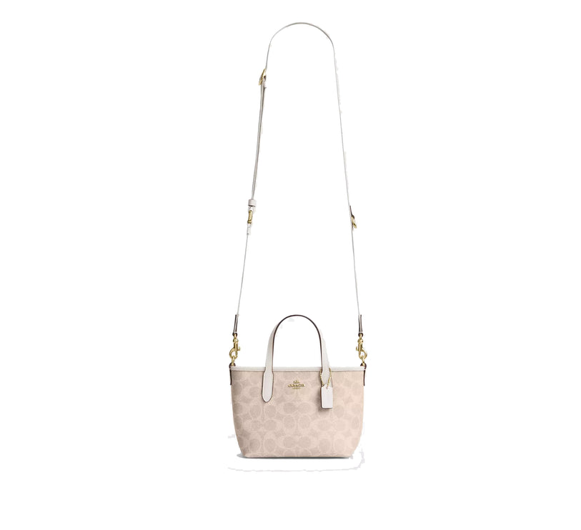 Coach Women's City Mini Tote Bag In Signature Canvas Gold/Sand/Chalk