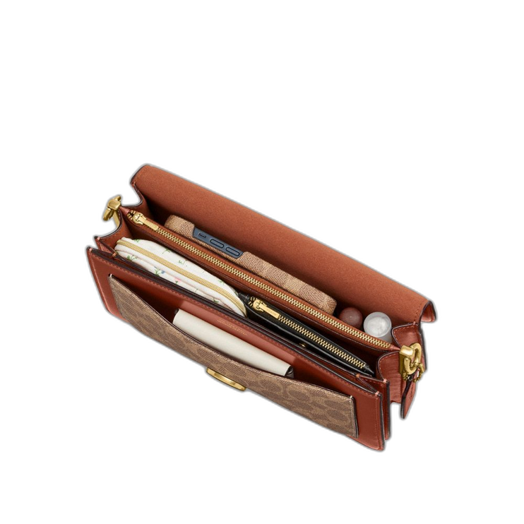 Coach Women's Tabby Shoulder Bag 26 In Signature Canvas Brass/Tan Caramel - Hemen Kargoda