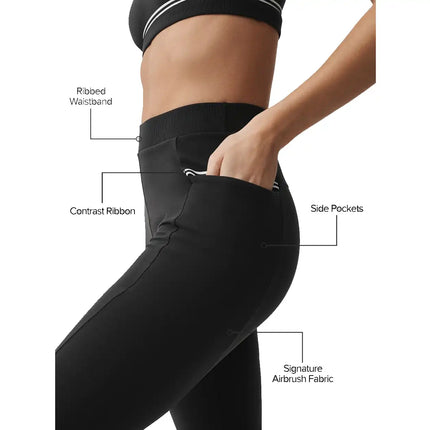 alo Women's Airbrush High-Waist Fast Track Legging Black/White