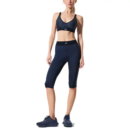 alo Women's Airlift High-Waist Line Up Capri Navy
