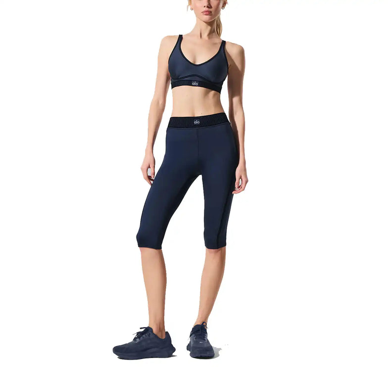 alo Women's Airlift High-Waist Line Up Capri Navy