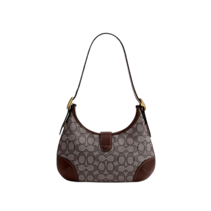 Coach Women's Hamptons Hobo Bag In Signature Jacquard Brass/Oak Maple