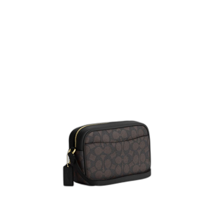 Coach Women's Mini Jamie Camera Bag In Signature Canvas Gold/Walnut/Black - Hemen Kargoda