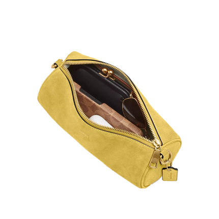 Coach Women's Barrel Bag Suede/Brass/Light Citron