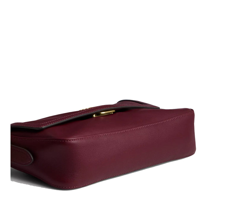 Coach Women's Etta Small Flap Shoulder Bag Gold/Dark Cherry