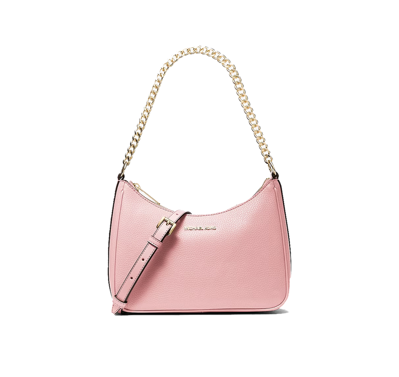 Michael Kors Women's Jet Set Large Pebbled Leather Convertible Crossbody Bag Powder Blush/Gold