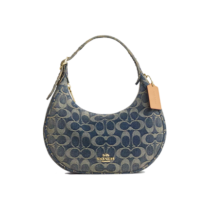 Coach Women's Emily Shoulder Bag In Signature Regenerative Cotton Denim Gold/Denim