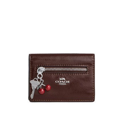 Coach Women's Card Case With Charms Silver/Maple