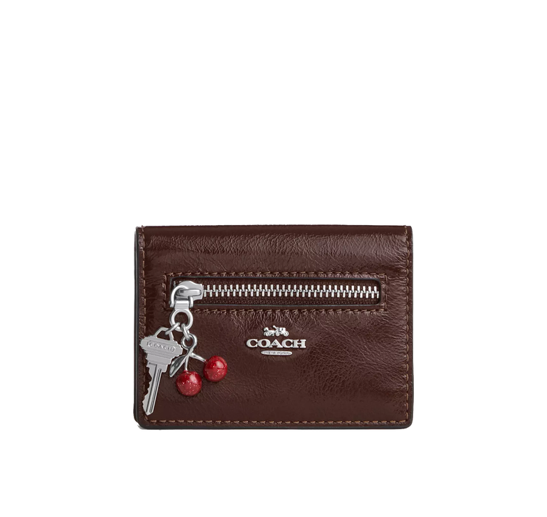 Coach Women's Card Case With Charms Silver/Maple