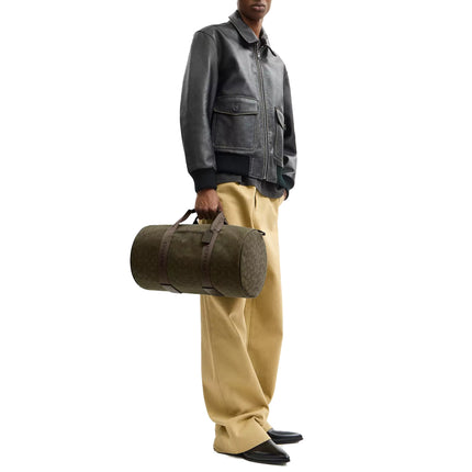 Coach Men's Theo Duffle In Signature Jacquard Olive Drab