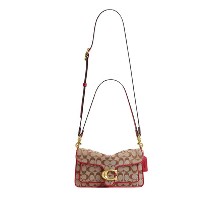 Coach Women's Tabby Shoulder Bag 26 In Signature Jacquard Brass/Poppy Signature