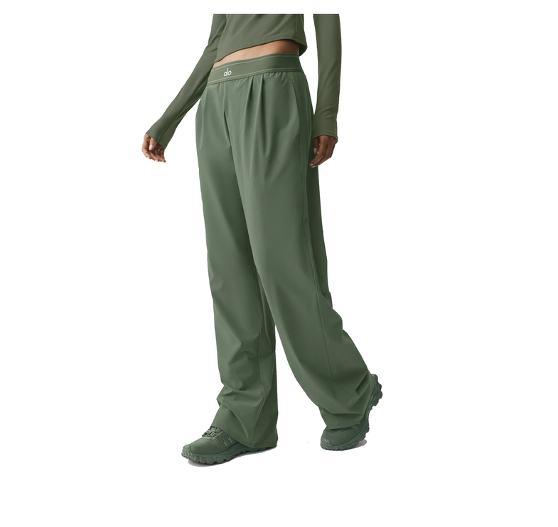alo Women's Suit Up Trouser (Regular) Bamboo Green