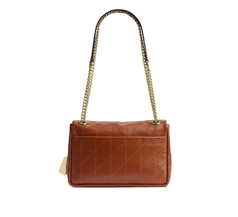 Coach Women's Elodie Crossbody Bag 24 With Quilting Gold/Cinnamon