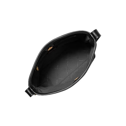 Michael Kors Women's Nolita Small Pebbled Leather Bucket Tote Bag Black/Gold