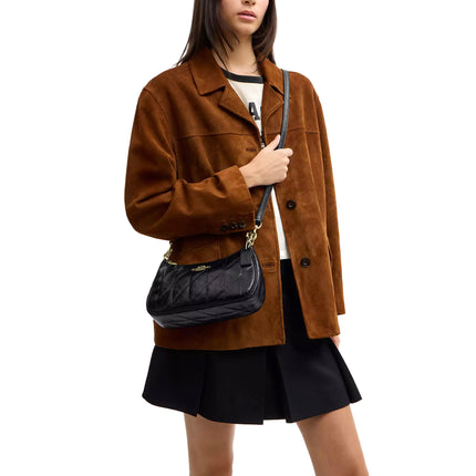 Coach Women's Teri Shoulder Bag With Quilting Gold/Black
