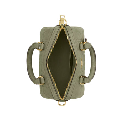 Coach Women's Mini Rowan Crossbody Bag In Signature Leather Gold/Pistachio