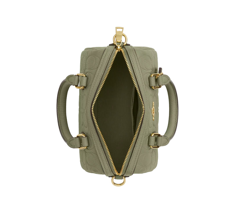 Coach Women's Mini Rowan Crossbody Bag In Signature Leather Gold/Pistachio