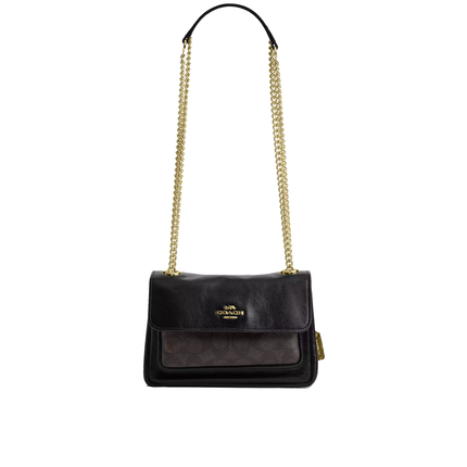 Coach Women's Elodie Crossbody Bag 18 In Signature Canvas Gold/Walnut/Black