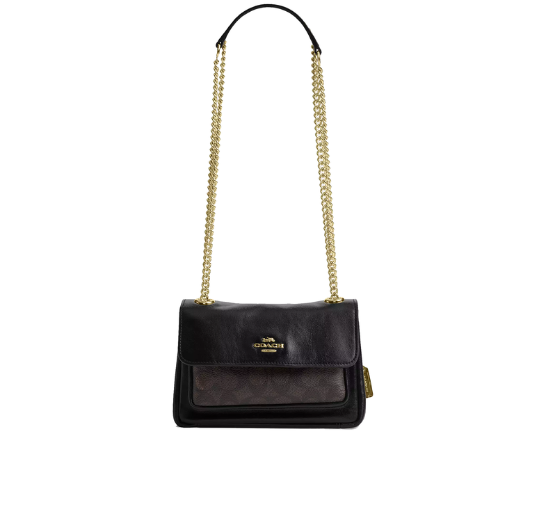 Coach Women's Elodie Crossbody Bag 18 In Signature Canvas Gold/Walnut/Black