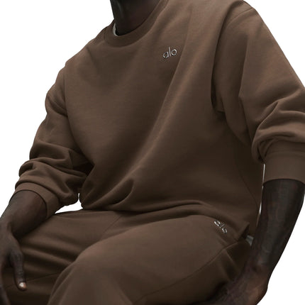 alo Men's Accolade Crew Neck Pullover Java Brown