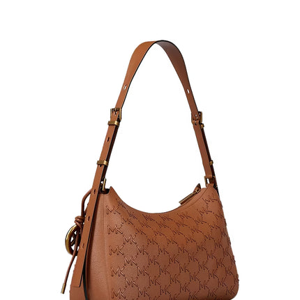 Michael Kors Women's Nolita Medium Pebbled Leather Shoulder Bag Luggage/Gold