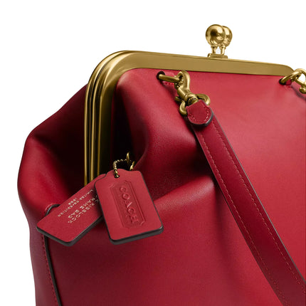 Coach Women's Kisslock Frame Bag 27 Brass/Poppy