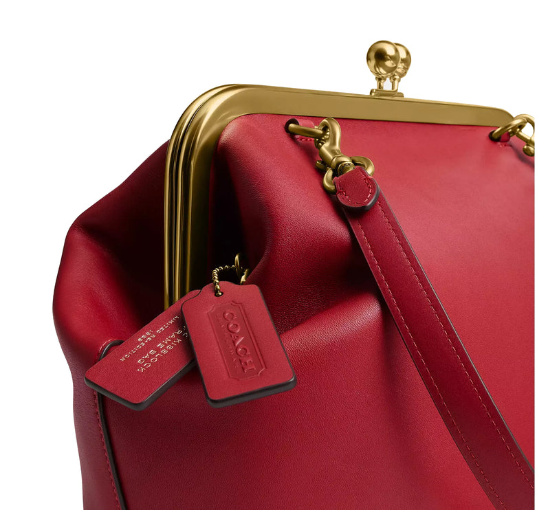 Coach Women's Kisslock Frame Bag 27 Brass/Poppy