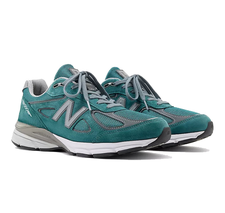 New Balance Made in USA 990v4 Vintage Teal with Grey and White U990OV4