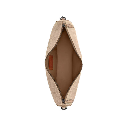 Coach Unisex Hall Soft Sling Bag 45 In Signature Jacquard Khaki