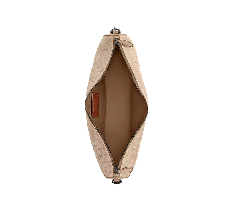 Coach Unisex Hall Soft Sling Bag 45 In Signature Jacquard Khaki
