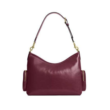 Coach Women's Laurel Shoulder Bag With Pockets Gold/Dark Cherry