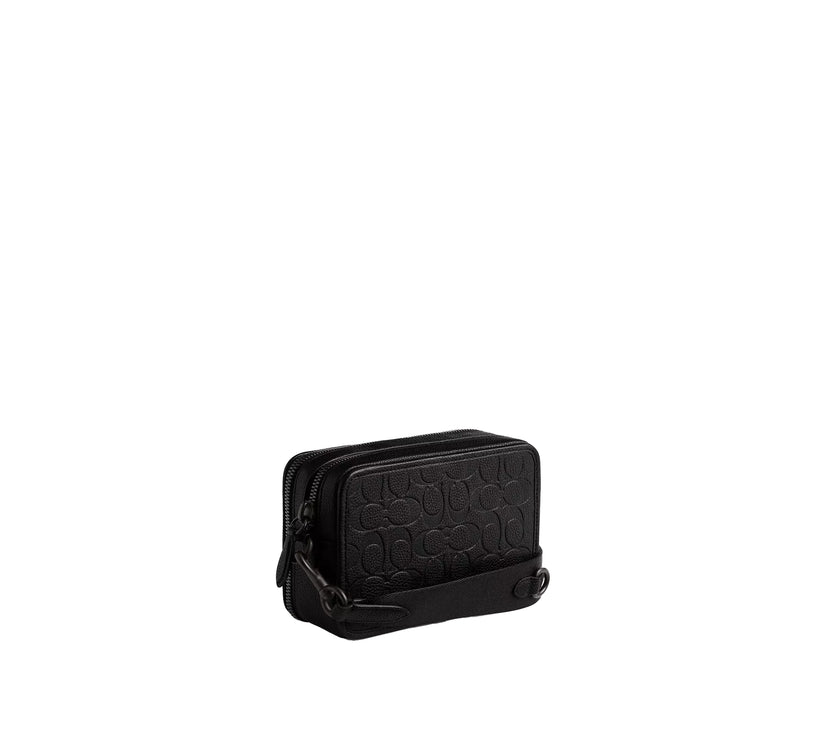 Coach Unisex Charter Crossbody Bag With Hybrid Pouch In Signature Leather Black