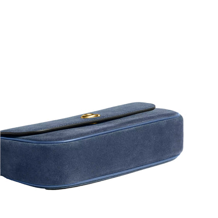 Coach Women's Brook Flap Chain Bag Suede/Brass/Light Denim