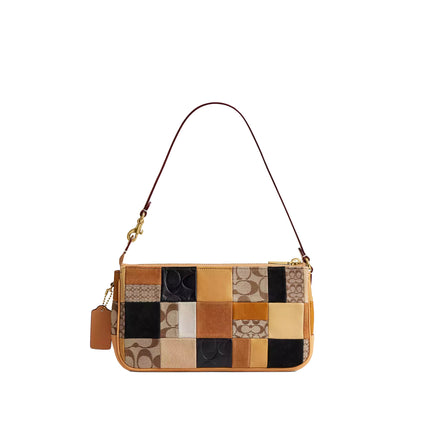 Coach Women's Plaza Bag 25 With Patchwork Brass/Brown Multi